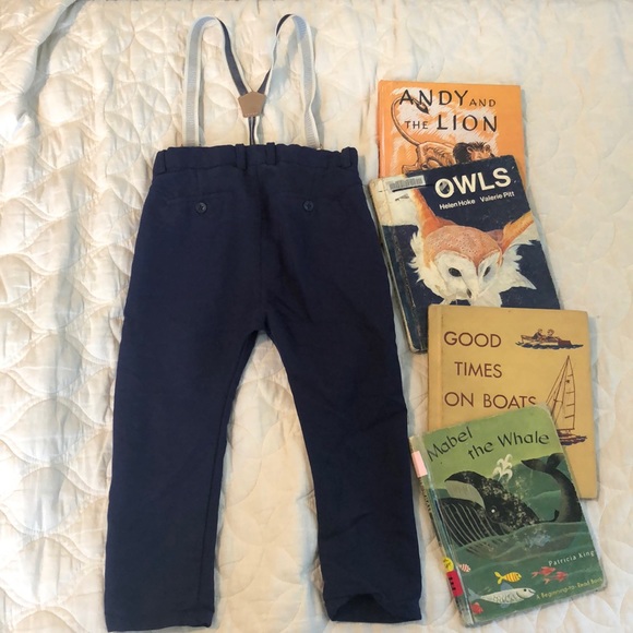 Zara kids blue dress pants with stripe suspenders 2-3T - Picture 7 of 8